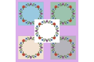 Дизайн (схема для вишивання) "Wreath of flowers (Вінок з квітів)" EP009